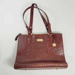 BRAHMIN Purse Shoulder Bag Embossed Leather Adjustable Strap Excellent